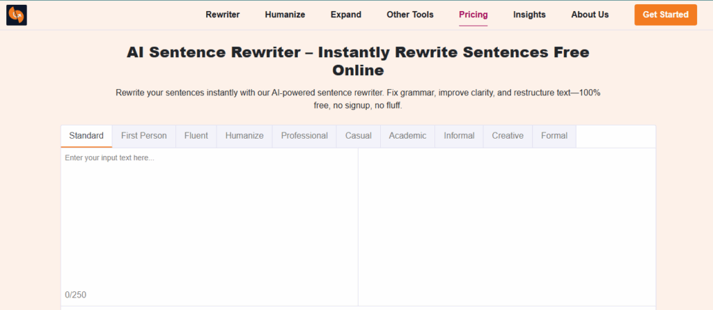 sentencerewriter home